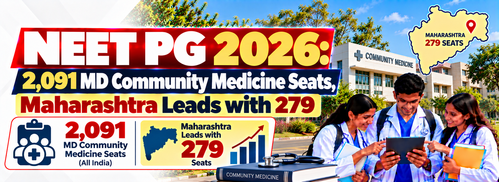 NEET PG 2026: 2,091 MD Community Medicine Seats, Maharashtra Leads